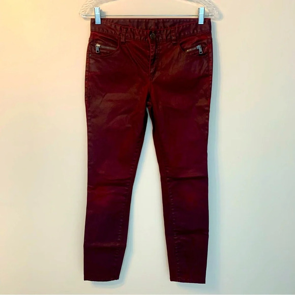 Armani Exchange Coated Red  Skinny Jeans 2 - Picture 1 of 11